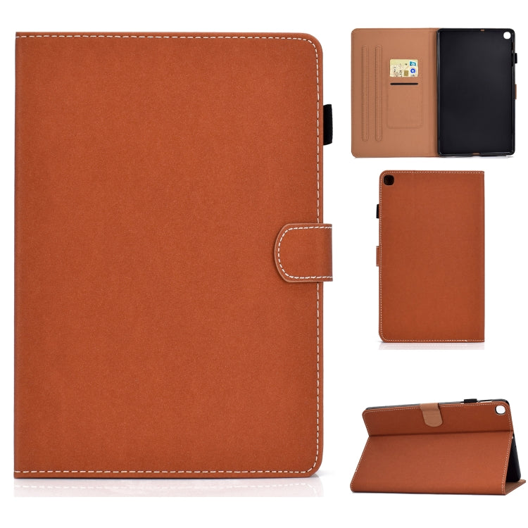 For Galaxy Tab A 10.1(2019) T510 Solid Color Tablet PC Universal Magnetic Horizontal Flip Leather Case with Card Slots & Holder