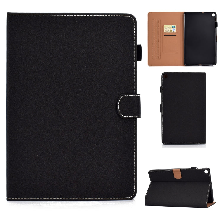 For Galaxy Tab A 10.1(2019) T510 Solid Color Tablet PC Universal Magnetic Horizontal Flip Leather Case with Card Slots & Holder
