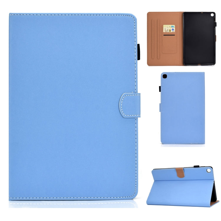 For Galaxy Tab A 10.1(2019) T510 Solid Color Tablet PC Universal Magnetic Horizontal Flip Leather Case with Card Slots & Holder