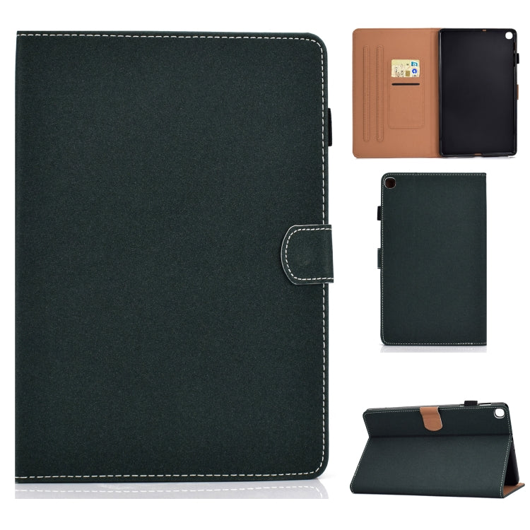 For Galaxy Tab A 10.1(2019) T510 Solid Color Tablet PC Universal Magnetic Horizontal Flip Leather Case with Card Slots & Holder
