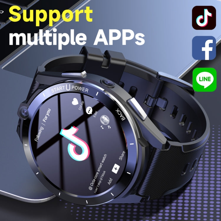 Z40 1.6 inch TFT Screen 4G LTE Android Dual Camera Smart Watch, Support Blood Pressure / Blood Oxygen Monitoring(Black)