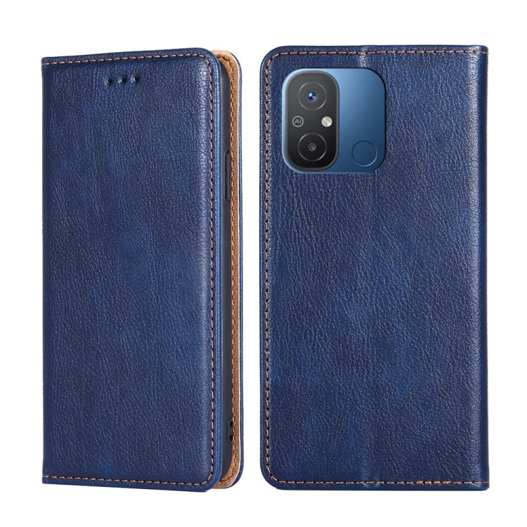 For Xiaomi Redmi 12C 4G Gloss Oil Solid Color Magnetic Leather Phone Case