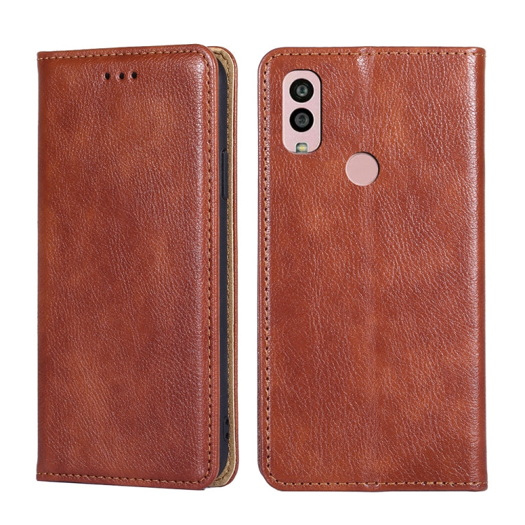 For Kyocera Android One S10 Gloss Oil Solid Color Magnetic Leather Phone Case