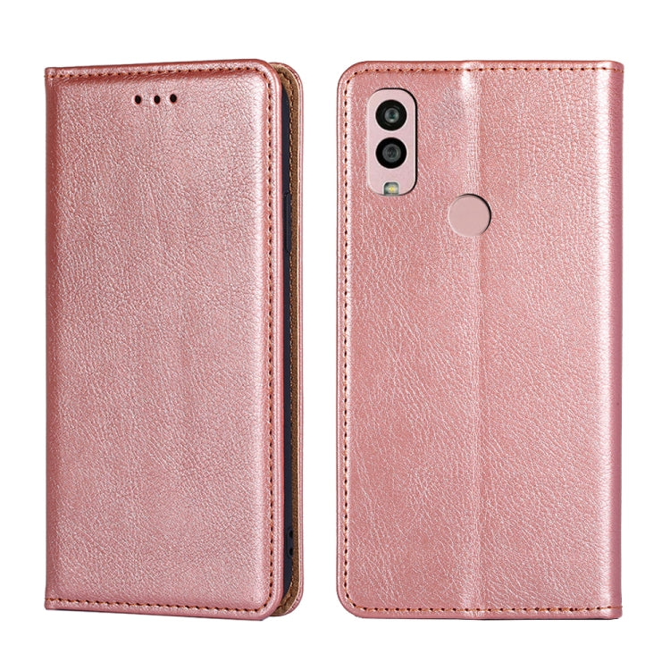 For Kyocera Android One S10 Gloss Oil Solid Color Magnetic Leather Phone Case
