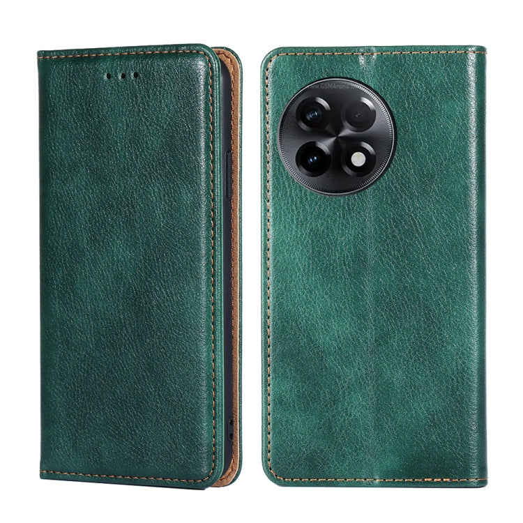 For OnePlus Ace 2/11R Gloss Oil Solid Color Magnetic Leather Phone Case
