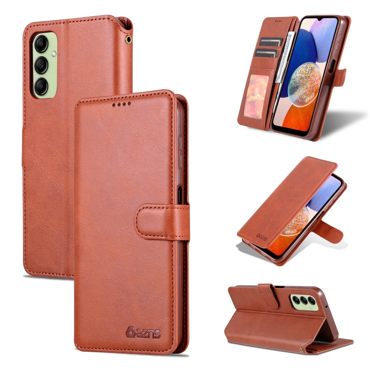 For Samsung Galaxy A14 5G AZNS Calf Texture Horizontal Flip Leather Phone Case