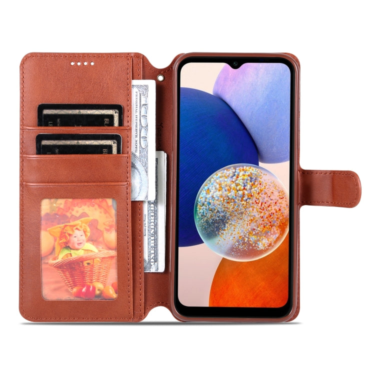 For Samsung Galaxy A14 5G AZNS Calf Texture Horizontal Flip Leather Phone Case