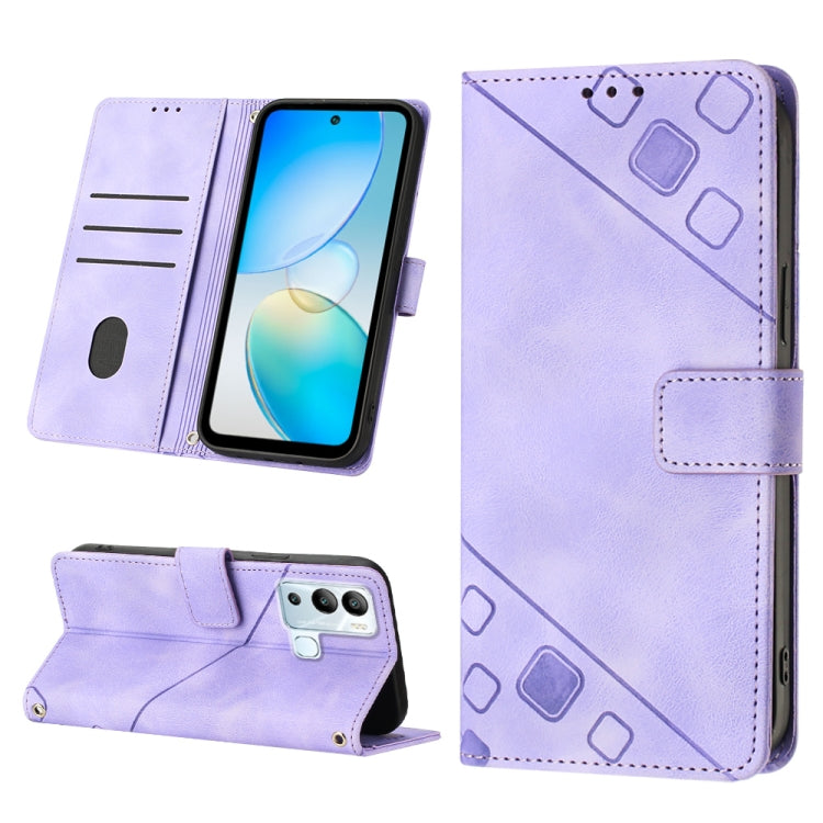 For Infinix Hot 12i X665 Skin-feel Embossed Leather Phone Case