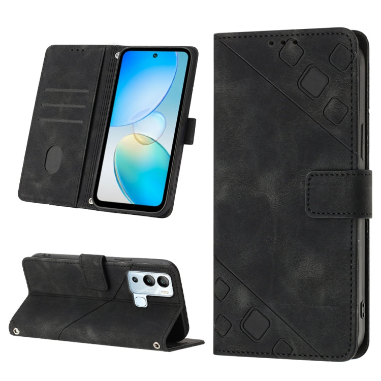 For Infinix Hot 12i X665 Skin-feel Embossed Leather Phone Case