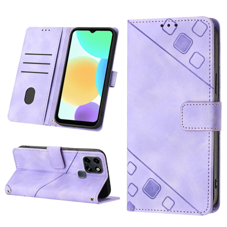 For Infinix Smart 6 Skin-feel Embossed Leather Phone Case