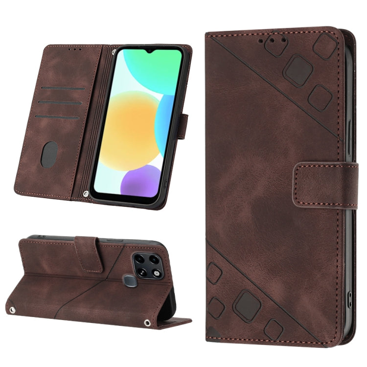 For Infinix Smart 6 Skin-feel Embossed Leather Phone Case