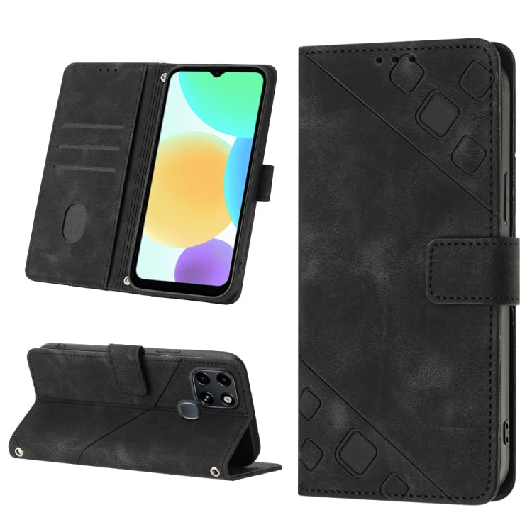 For Infinix Smart 6 Skin-feel Embossed Leather Phone Case