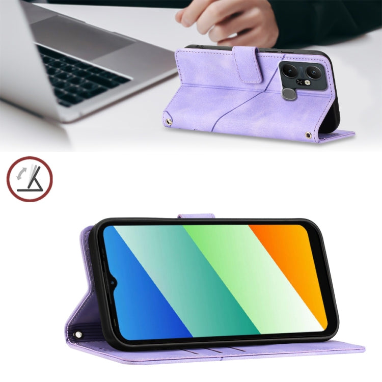 For Infinix Smart 6 Plus X6823 Skin-feel Embossed Leather Phone Case