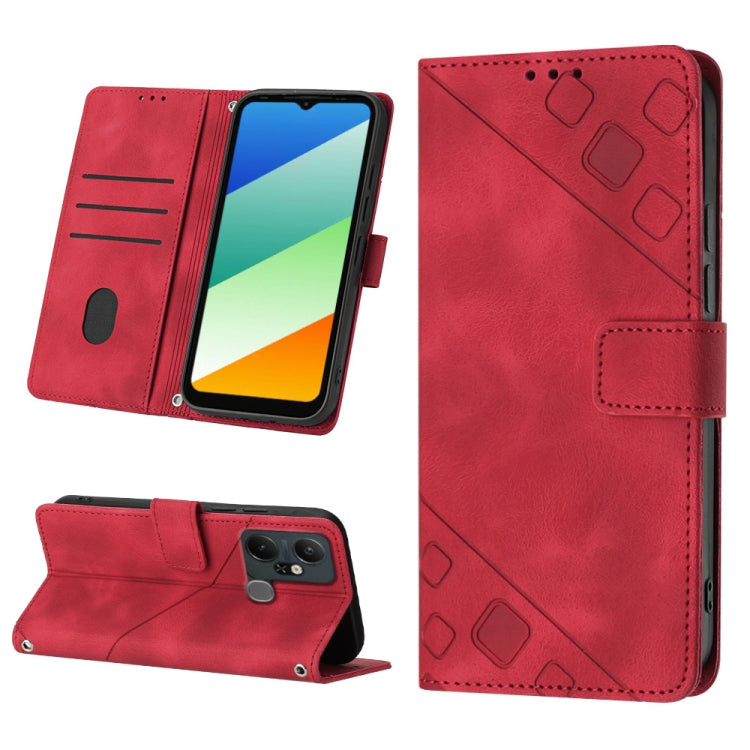 For Infinix Smart 6 Plus X6823 Skin-feel Embossed Leather Phone Case