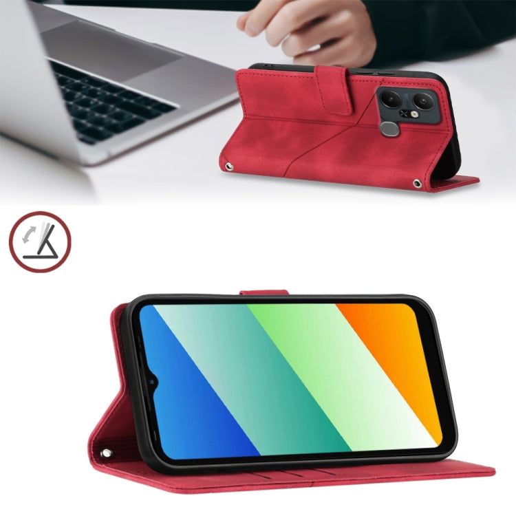 For Infinix Smart 6 Plus X6823 Skin-feel Embossed Leather Phone Case