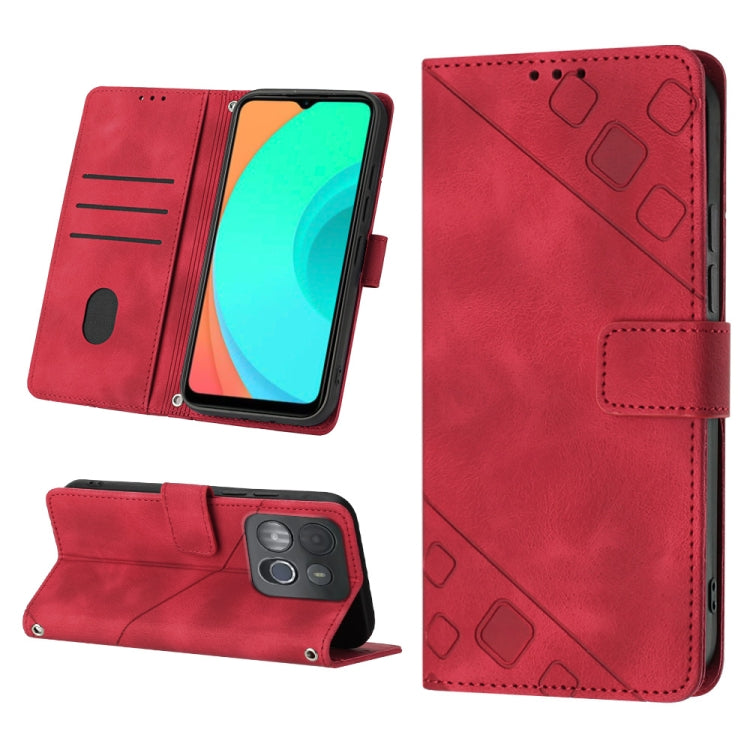 For Infinix Smart 7 X6515 Skin-feel Embossed Leather Phone Case