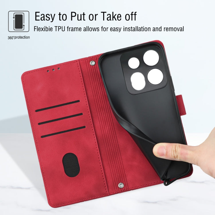 For Infinix Smart 7 X6515 Skin-feel Embossed Leather Phone Case