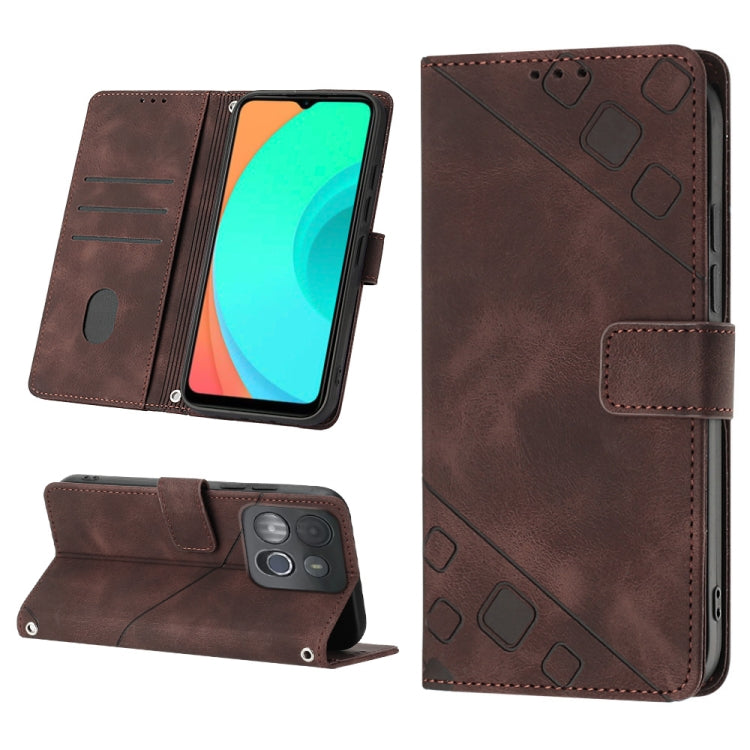 For Infinix Smart 7 X6515 Skin-feel Embossed Leather Phone Case