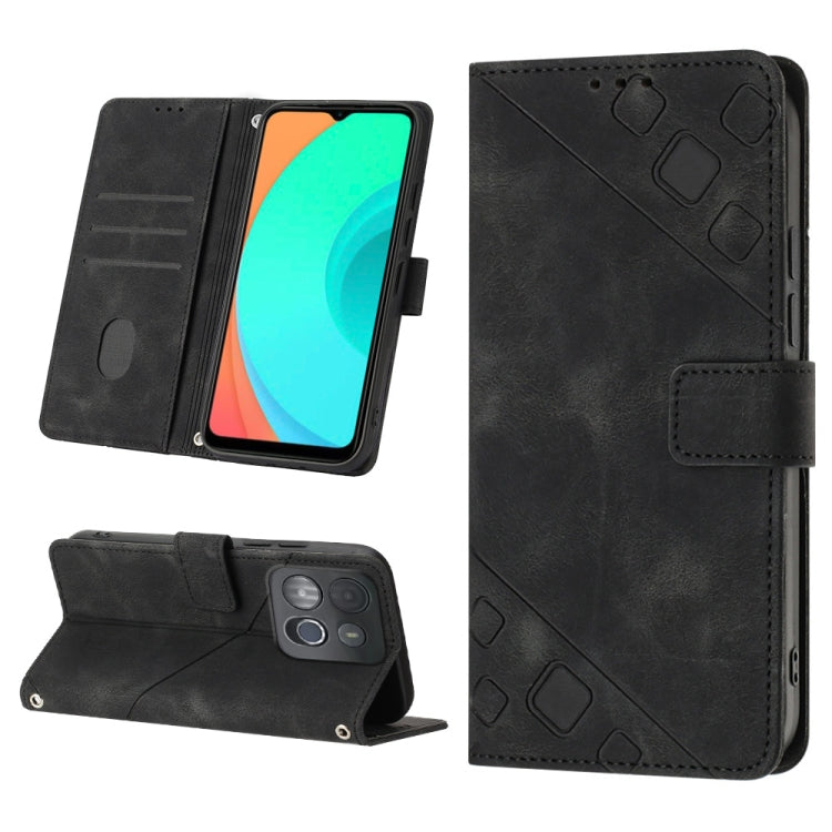 For Infinix Smart 7 X6515 Skin-feel Embossed Leather Phone Case