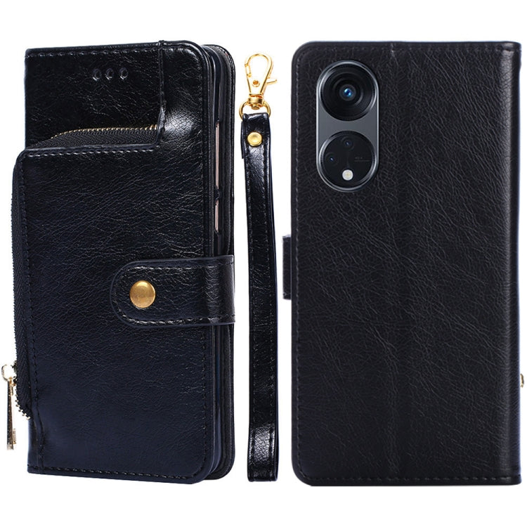 For OPPO Reno8 T 5G/A1 Pro 5G Zipper Bag Leather Phone Case