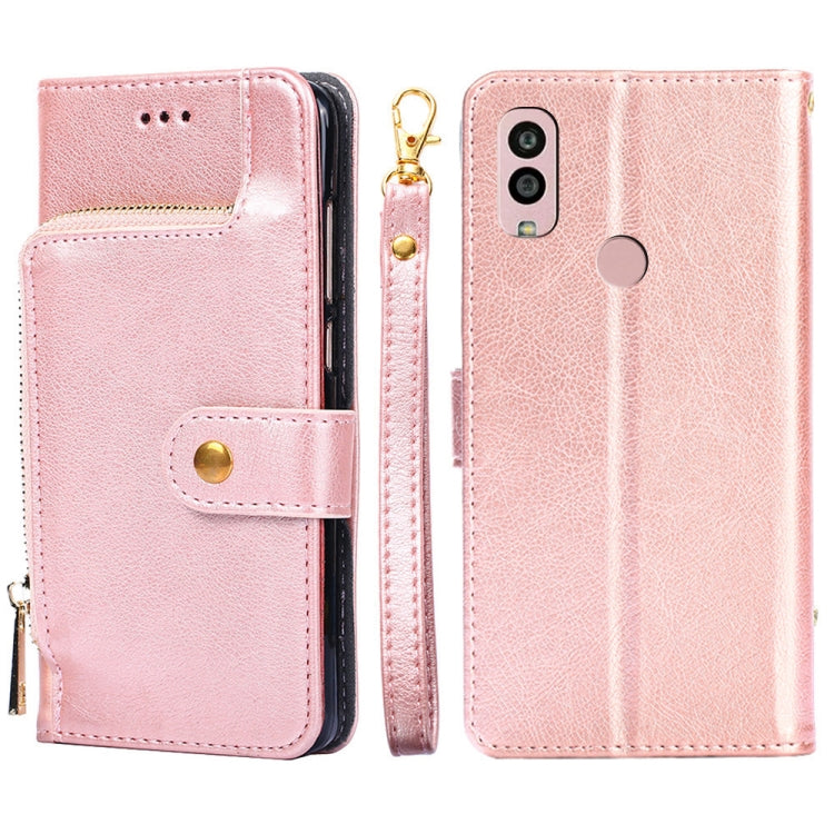 For Kyocera Android One S10 Zipper Bag Leather Phone Case