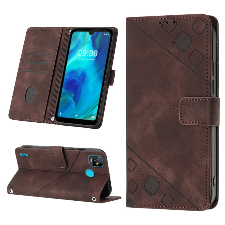 For Tecno Pop 5 Go Skin-feel Embossed Leather Phone Case