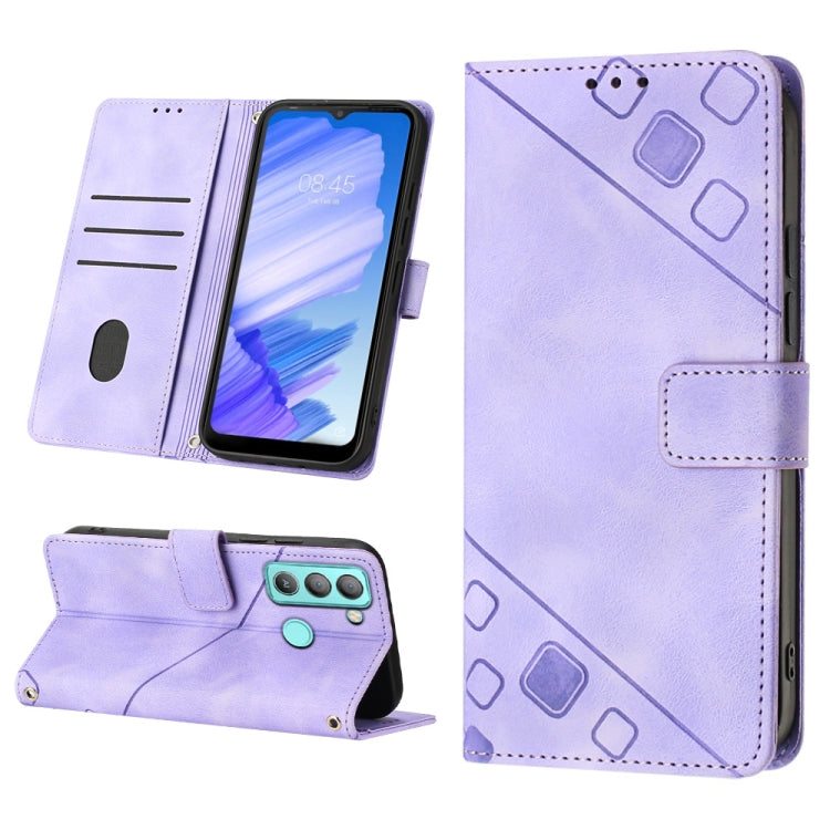 For Tecno Pop 5 LTE Skin-feel Embossed Leather Phone Case