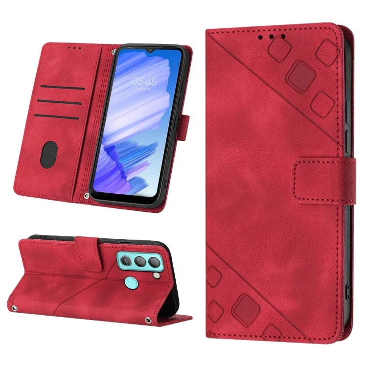 For Tecno Pop 5 LTE Skin-feel Embossed Leather Phone Case
