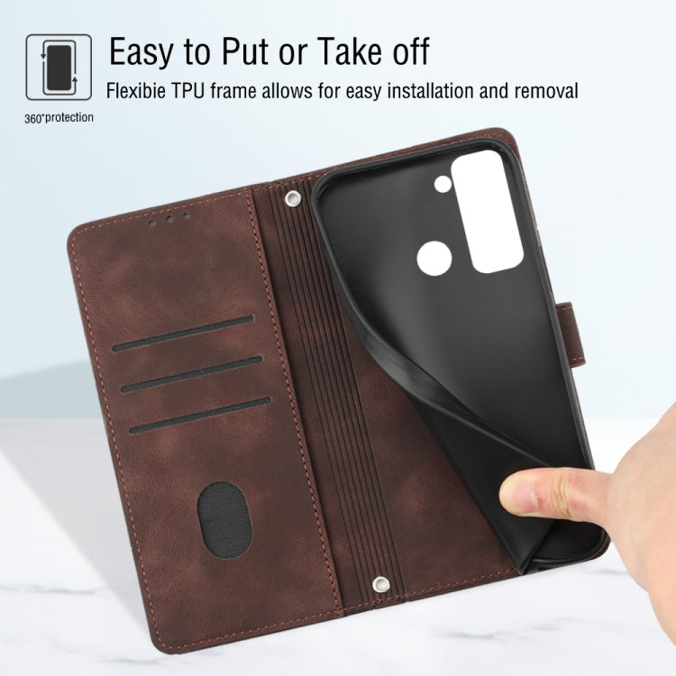 For Tecno Pop 5 LTE Skin-feel Embossed Leather Phone Case