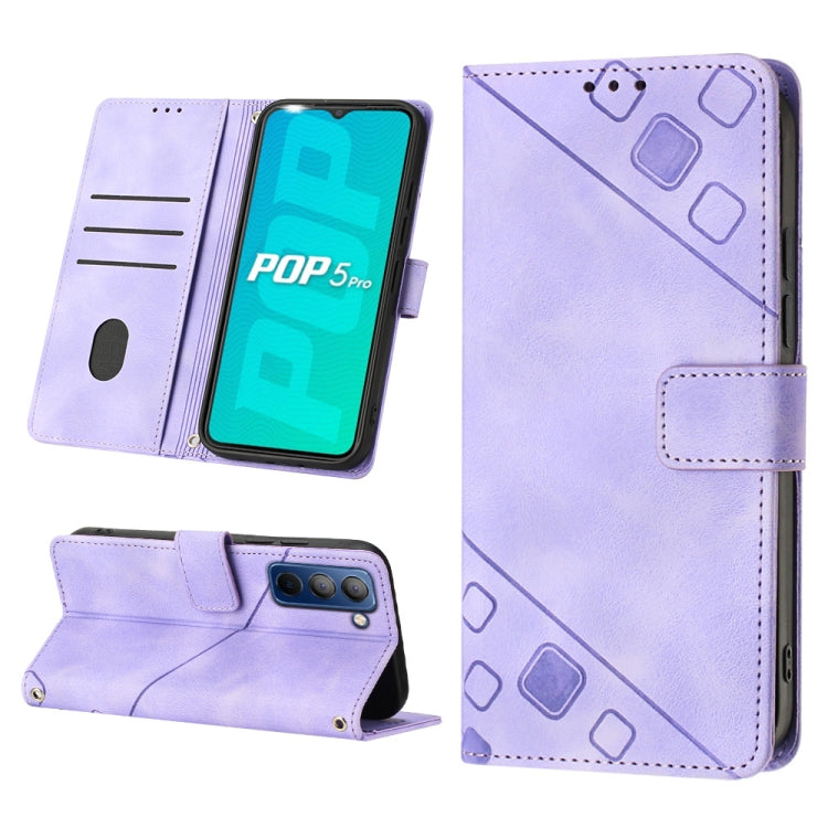 For Tecno Pop 5P Skin-feel Embossed Leather Phone Case