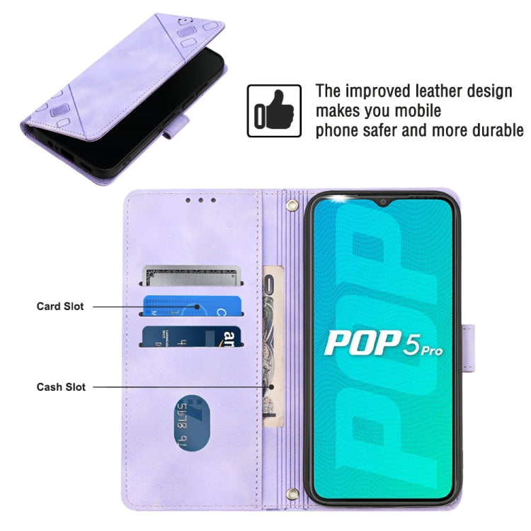 For Tecno Pop 5P Skin-feel Embossed Leather Phone Case