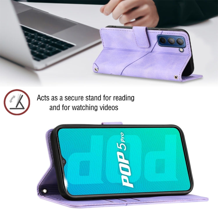 For Tecno Pop 5P Skin-feel Embossed Leather Phone Case