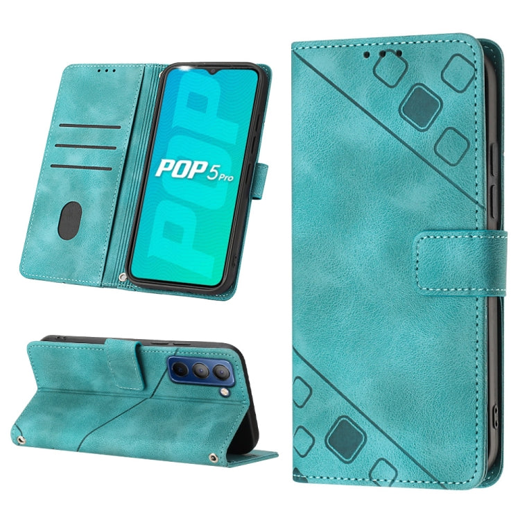 For Tecno Pop 5P Skin-feel Embossed Leather Phone Case