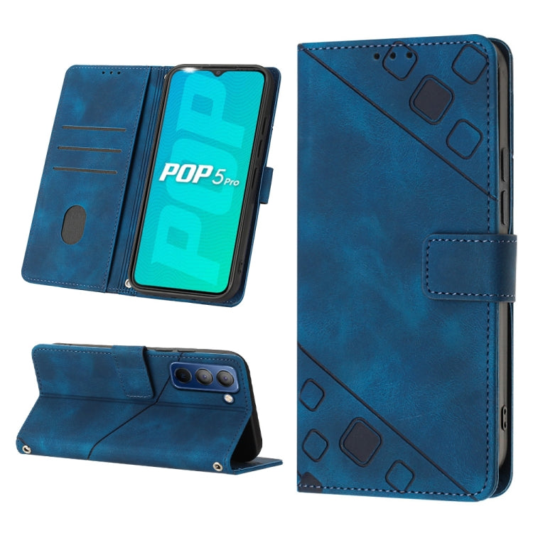 For Tecno Pop 5P Skin-feel Embossed Leather Phone Case