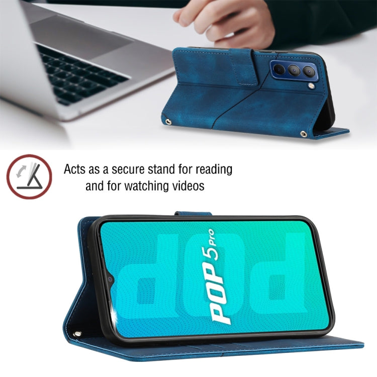For Tecno Pop 5P Skin-feel Embossed Leather Phone Case