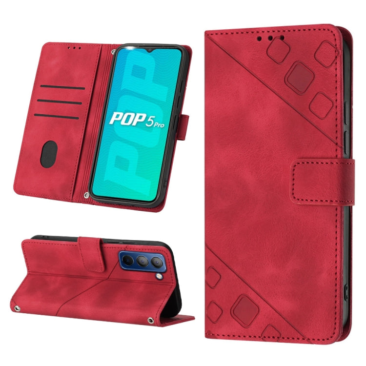 For Tecno Pop 5P Skin-feel Embossed Leather Phone Case