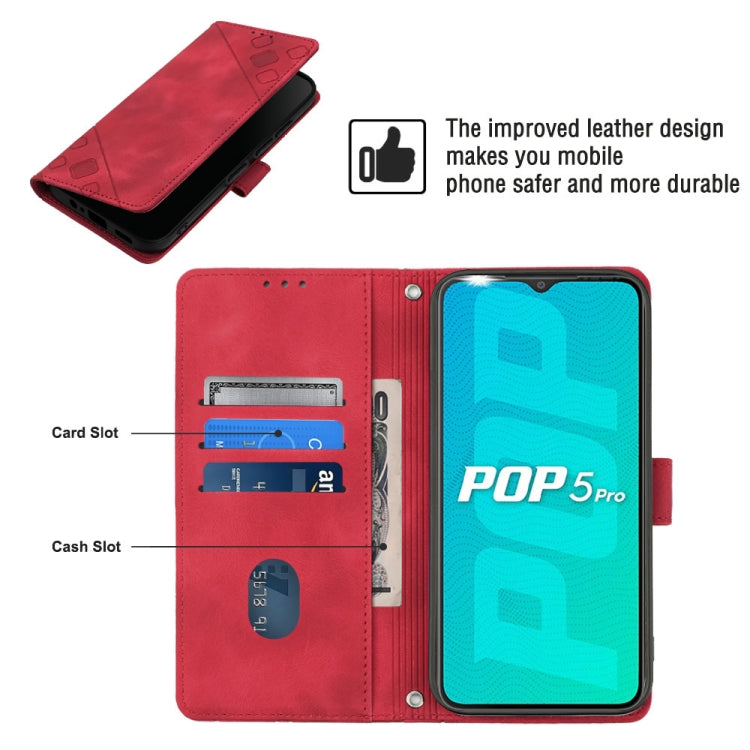 For Tecno Pop 5P Skin-feel Embossed Leather Phone Case