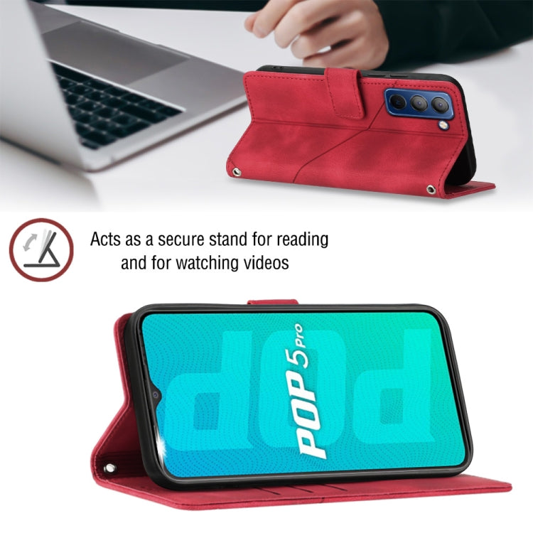 For Tecno Pop 5P Skin-feel Embossed Leather Phone Case