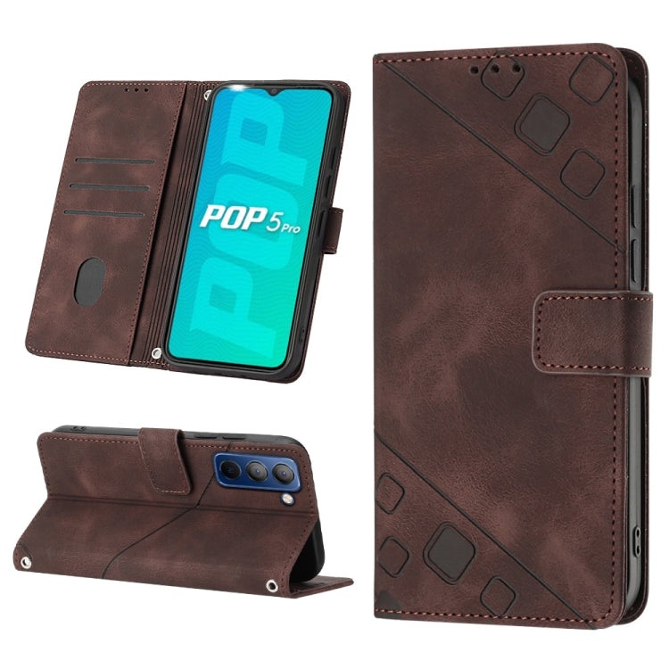 For Tecno Pop 5P Skin-feel Embossed Leather Phone Case