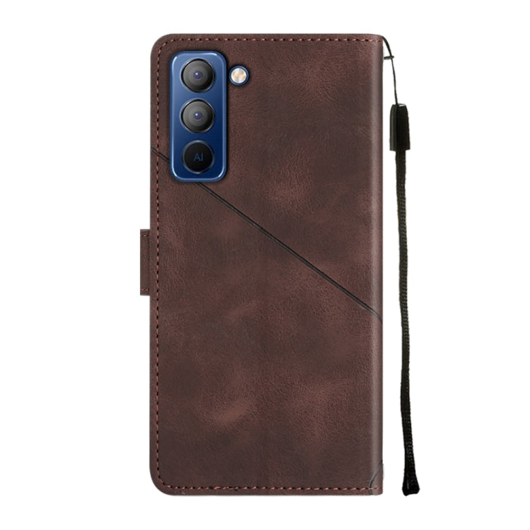 For Tecno Pop 5P Skin-feel Embossed Leather Phone Case