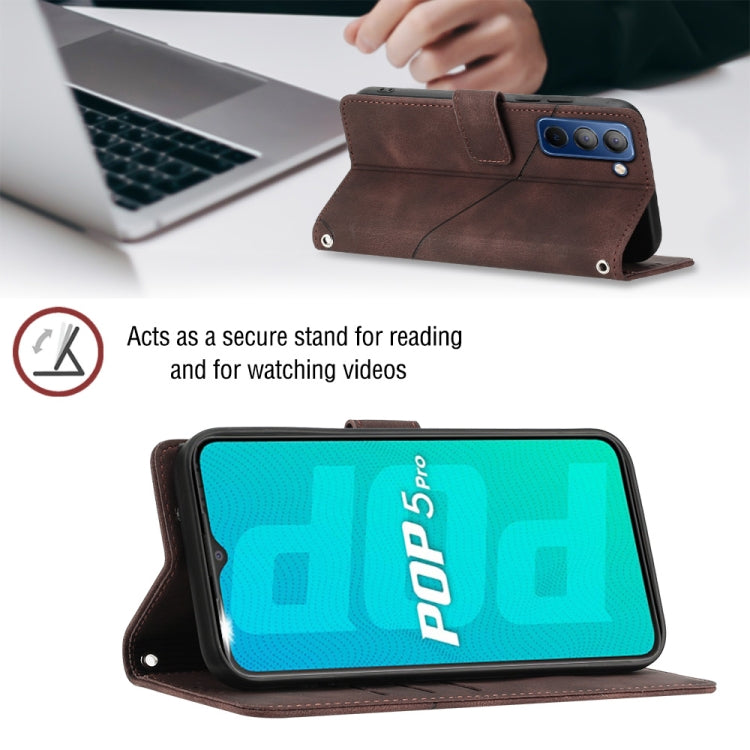 For Tecno Pop 5P Skin-feel Embossed Leather Phone Case
