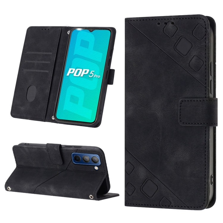 For Tecno Pop 5P Skin-feel Embossed Leather Phone Case