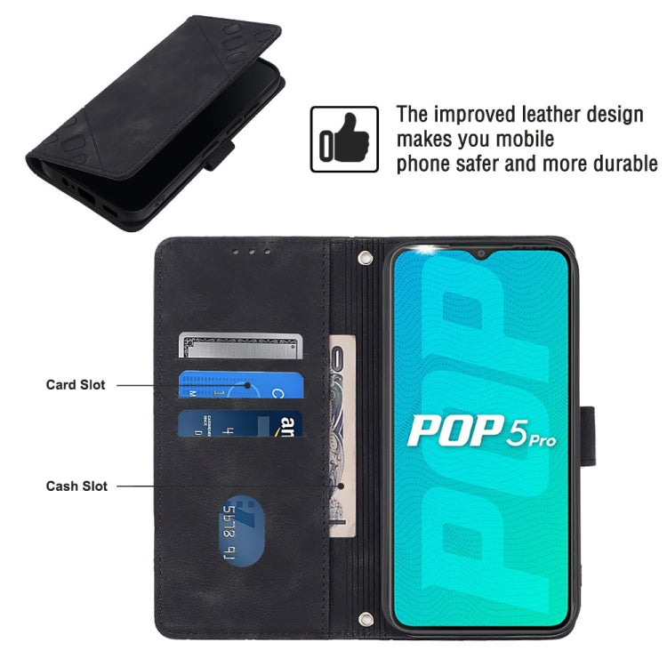 For Tecno Pop 5P Skin-feel Embossed Leather Phone Case