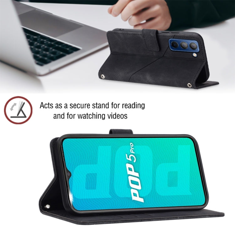 For Tecno Pop 5P Skin-feel Embossed Leather Phone Case