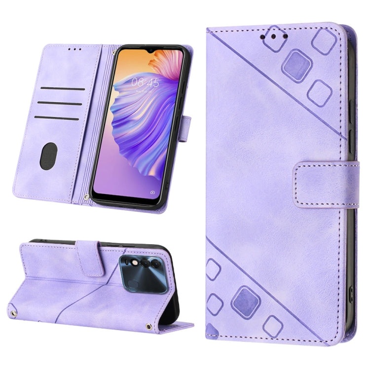 For Tecno Spark 8 Skin-feel Embossed Leather Phone Case