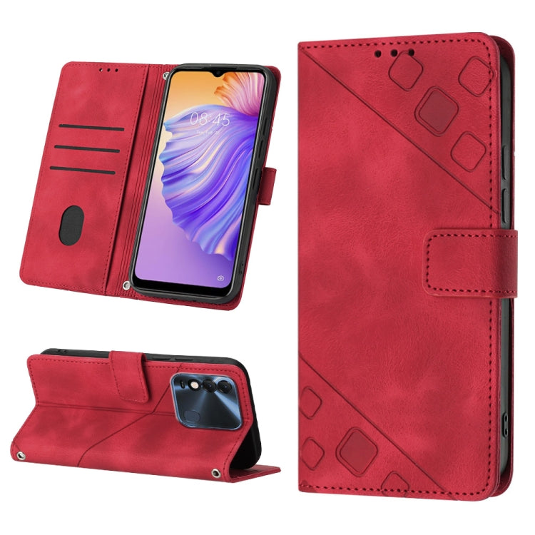 For Tecno Spark 8 Skin-feel Embossed Leather Phone Case