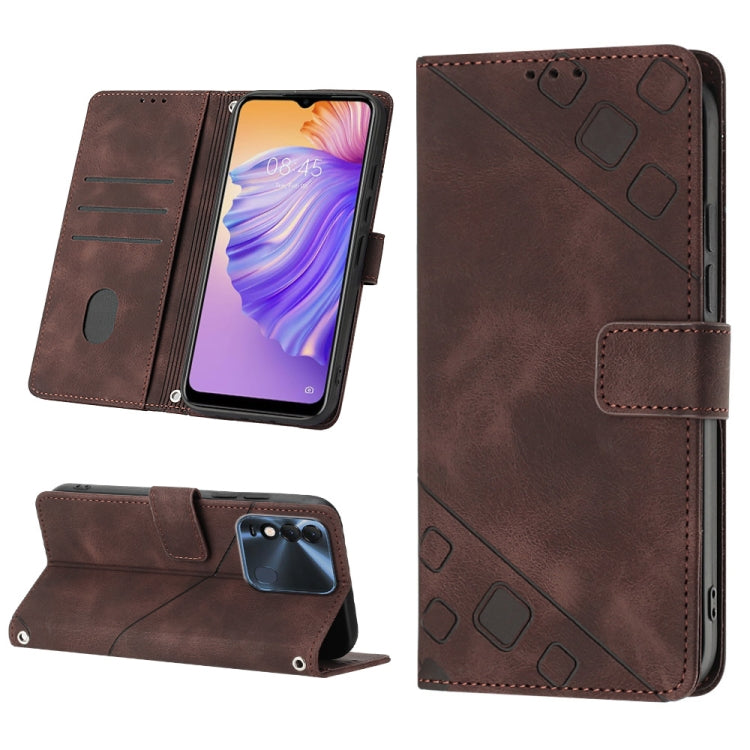 For Tecno Spark 8 Skin-feel Embossed Leather Phone Case