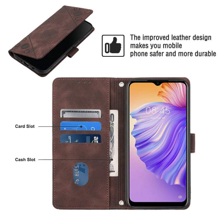 For Tecno Spark 8 Skin-feel Embossed Leather Phone Case