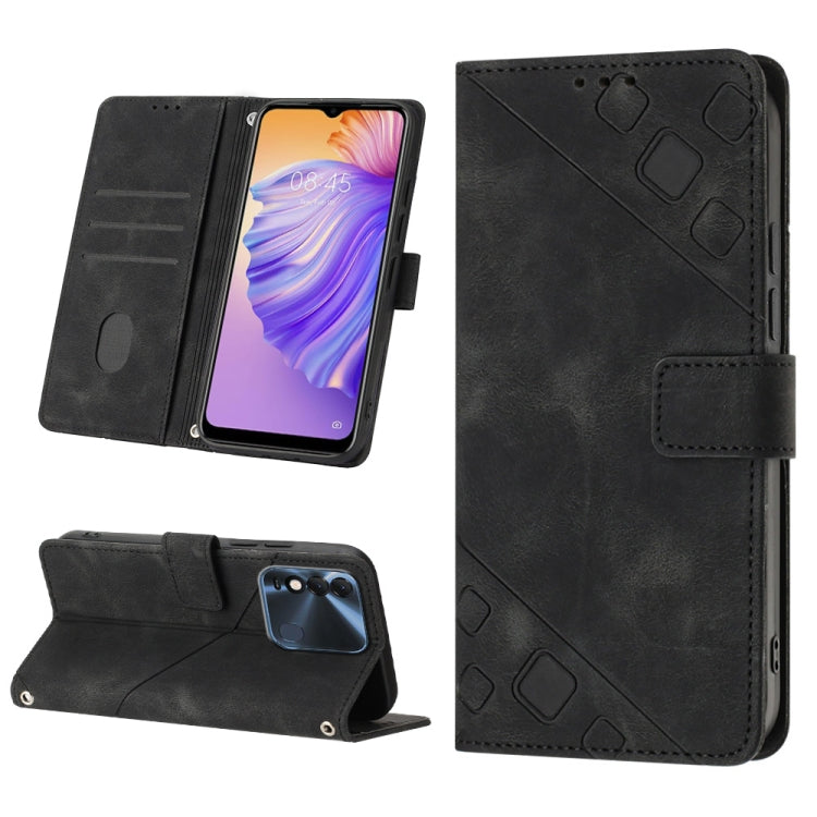 For Tecno Spark 8 Skin-feel Embossed Leather Phone Case