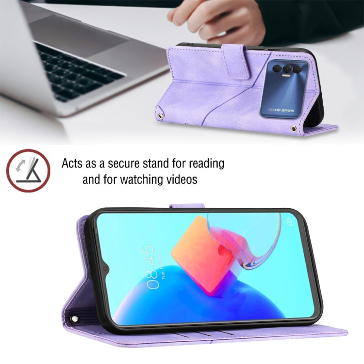 For Tecno Spark 8P Skin-feel Embossed Leather Phone Case